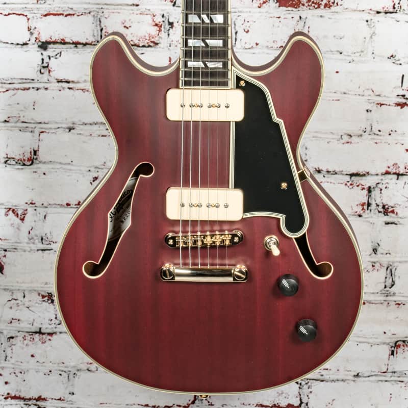 D'Angelico - Deluxe Mini DC - Semi-Hollow Electric Guitar - Satin Trans Wine - w/ Hardshell Case - x0145 image 1