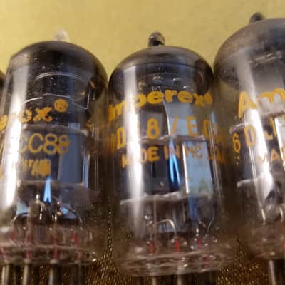 Amperex ONE (1) 6DJ8 tNOS AT1000 TESTED Vacuum Tube Heerlen A-frame Orange Globe T5 ECC88 dual triode 1965-1973 image 3