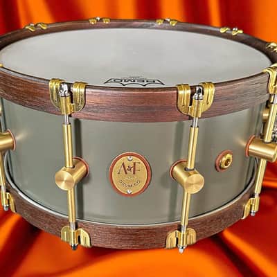 A&F Drum Co. Maple Club 6.5x14" Snare w/ Walnut Hoops (2025) - Kimball Green image 2
