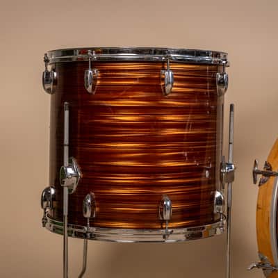 1970s Tempro Tiger Eye's Pearl Drum Set 14x20 8x12 and 16x16 image 15
