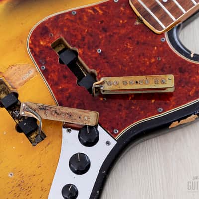 1966 Fender Jazz Bass Sunburst Padauk Fretboard Binding + Dots w/ Case image 20