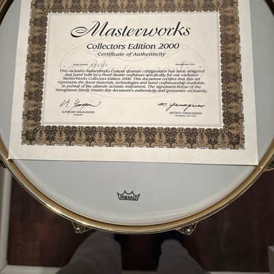 Pearl Masterworks 14x5 Santos Rosewood Limited Edition Snare – Gold Hardware – 2000 – Mint image 3
