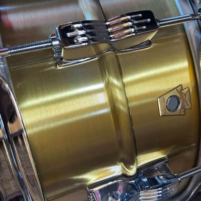 (MINT) Ludwig LB654B Acro Brass 6.5x14" 10-Lug Snare Drum - Brushed Brass image 2