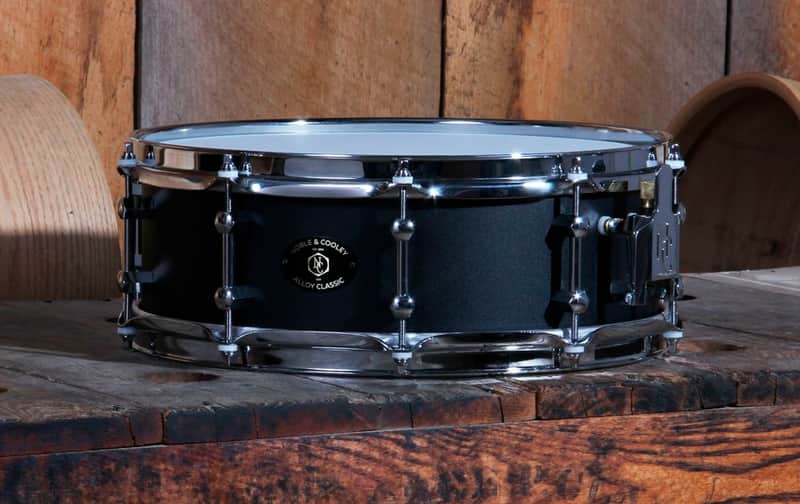 Noble & Cooley *Pre-Order* Alloy Classic 4.75x14" Cast Aluminum Snare Drum Black Powder Coat Chrome Hardware | Made in the USA | Special Order | Authorized Dealer image 1