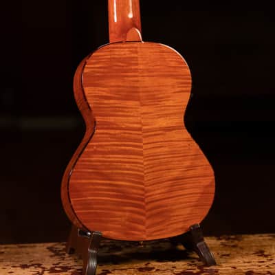 Ortega RGLE18FMH Mini Travel Series Solid Flamed Mahogany Top Mahogany Neck 1/8 Size 6-String Acoustic-Electric Guitar w/Gig Bag image 5
