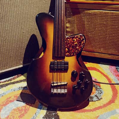 -PeaceQ- Custom Acoustic Electric Bass, 2 piezo + Bartolini HB, Sunburst -2023- image 10