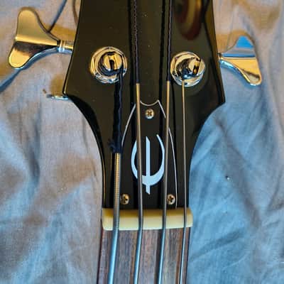 Epiphone Embassy Bass Graphite Black – Upgraded Gotoh Tuners + Hipshot D-Tuner image 7