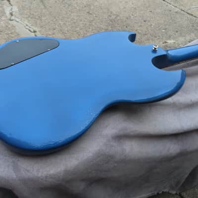 GIBSON EBO early 1970 PELHAM BLUE SLOTTED HEADSTOCK ORIGINAL refinished image 9