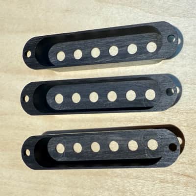 Strat single coil wood pickup cover set image 6