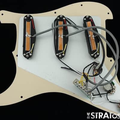 *NEW High Output Rails LOADED PICKGUARD for Fender Strat Aged Pearloid 11 Hole image 2