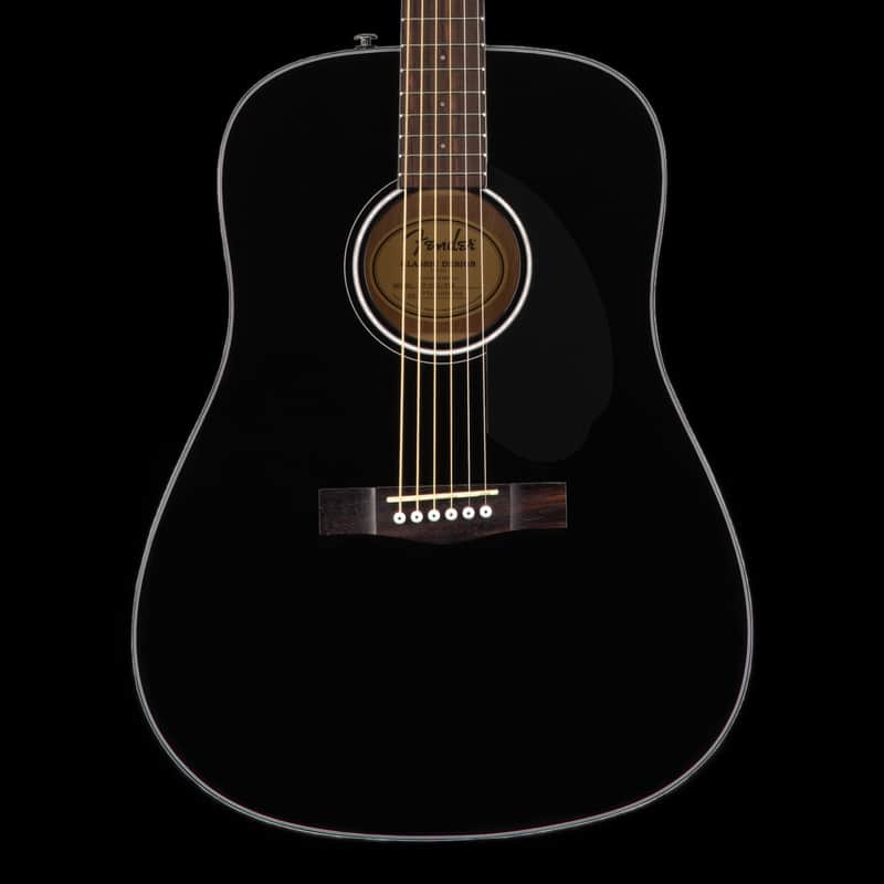 Fender CD-60S Black, Dreadnought Body, Solid Top Acoustic Guitar image 1