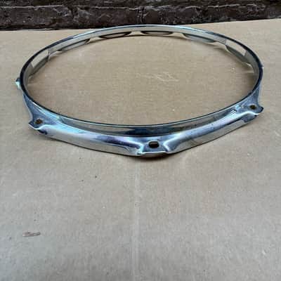 Unbranded 14" 10-Lug Snare Side Bottom Hoop Rim Chrome - Used, Good Condition image 10