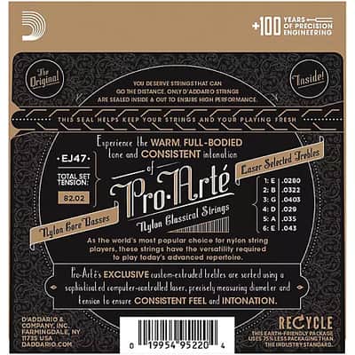 D'Addario EJ47 NT 80/20 Bronze Wound Classical Guitar Strings Normal Tension image 2
