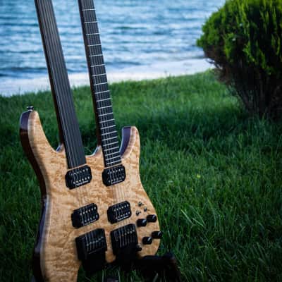 Ekrem Özkarpat Custom Made Double Neck Fretted/Fretless Headless Electric Guitar--Worldwide Shipping image 22