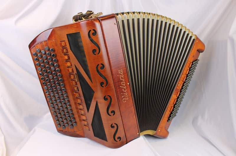 4500 - Mahogany Victoria Poeta Chromatic Button Accordion C System LMMH 87 120 image 1