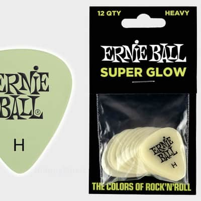 Super Glow Cellulose Picks Heavy 12-Pack - world-standard .94mm celluloid hvy-pick specifications image 1