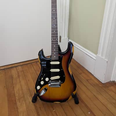 G&L Tribute Series Legacy Left-Handed Setup Righty Relic 3-Tone Sunburst with Rosewood Fretboard image 1