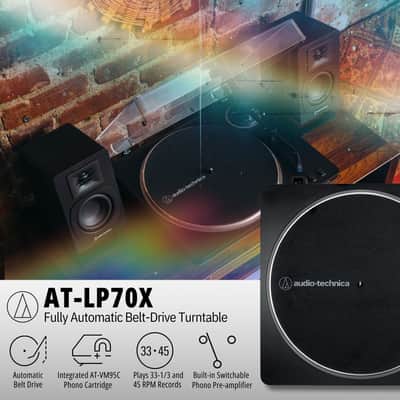 Audio-Technica AT-LP70X-BZ Fully Auto Belt-Drive Turntable & Studio Monitors image 2