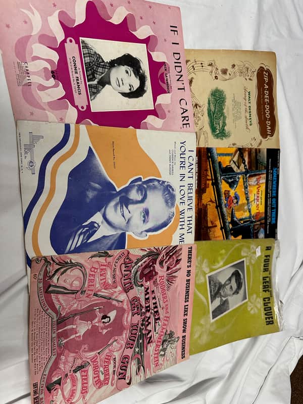 Lot of 17 Old Vintage Sheet Music Connie Francis, Zip-A-Dee-Doo-Dah, Dave Coleman, & More image 1