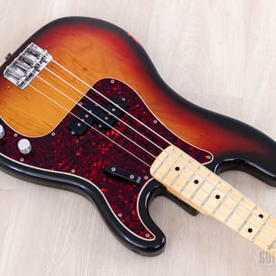 1973 Fender Precision Bass Sunburst Vintage Bass, Lightweight w/ "A" 1 1/2" Nut & Case image 7