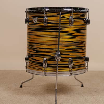 1970s Ludwig Standard 16x16 Lemon Strata Floor Tom image 2