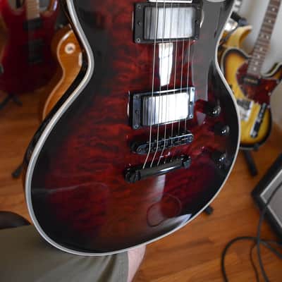 ESP E-II Eclipse QM See Thru black cherry sunburst, OHSC, Quilted maple top & EMG's, Made in Japan image 12