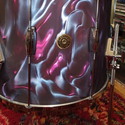 Gretsch 14"x16" FLOOR TOM w/Legs USA Custom Heritage Lugs - Black Satin Flame Nitron Wrap *EXCELLENT* 2024 image 18