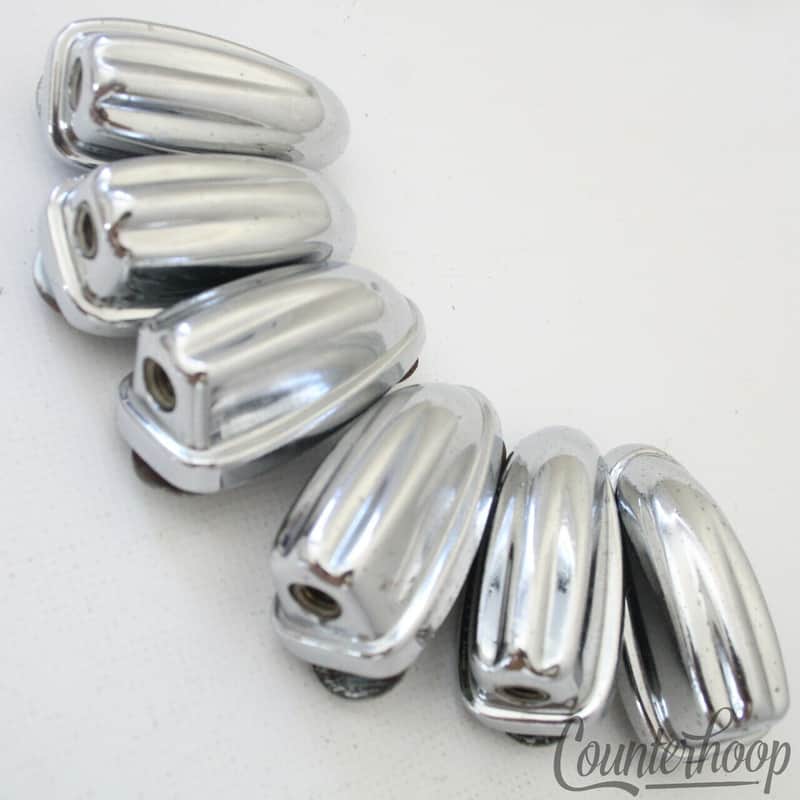 *Pearl 6x Tom Drum Lugs Chrome Metric 1 9/16" Wood-Fiberglass Vintage 70s Japan* image 1