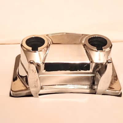 PACIFIC/PDP BASS DRUM TOM MOUNTING BRACKET WITH SCREWS & BACKPLATE 90's - CHROME - FREE SHIP TO C-USA! image 1