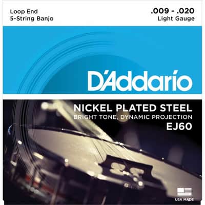 D'Addario 5 String Nickel Banjo String Set - Light 9-20 image 1