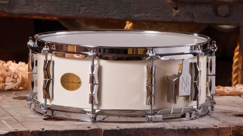 Noble & Cooley *Pre-Order* CD Maple Series 5x14" Maple Snare Drum in Antique White Matte & Chrome Hardware | Made in the USA | Special Order | Authorized Dealer image 1