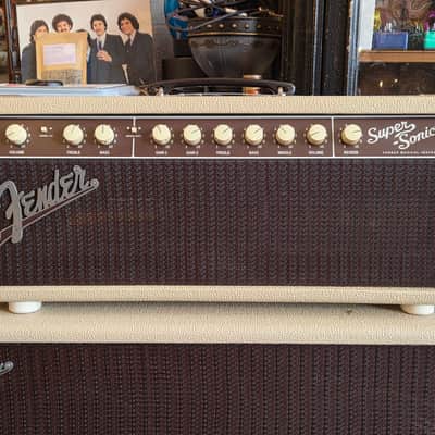 Fender Super-Sonic 22 2-Channel 22-Watt Guitar Amp Head Blonde w/ Matching Fender 2x12" Super-Sonic Cab, Footswitch & Dust Covers image 2