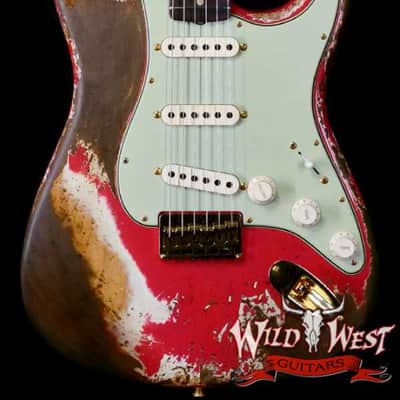 Fender Custom Shop Wild West Guitars 25th Anniversary 1960 Stratocaster Hardtail Madagascar Rosewood Fretboard Heavy Relic Fiesta Red 7.15 LBS image 1