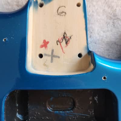 Fender Standard Stratocaster Strat BODY, Guitar Part Poplar Aqua Marine Metallic image 3