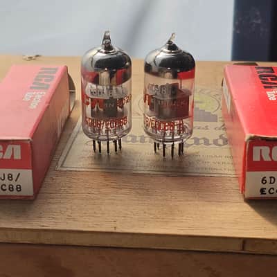 Matched Pair RCA 6DJ8 / ECC88 Vacuum Tubes NOS NIB Made in UK Vintage Audio image 1