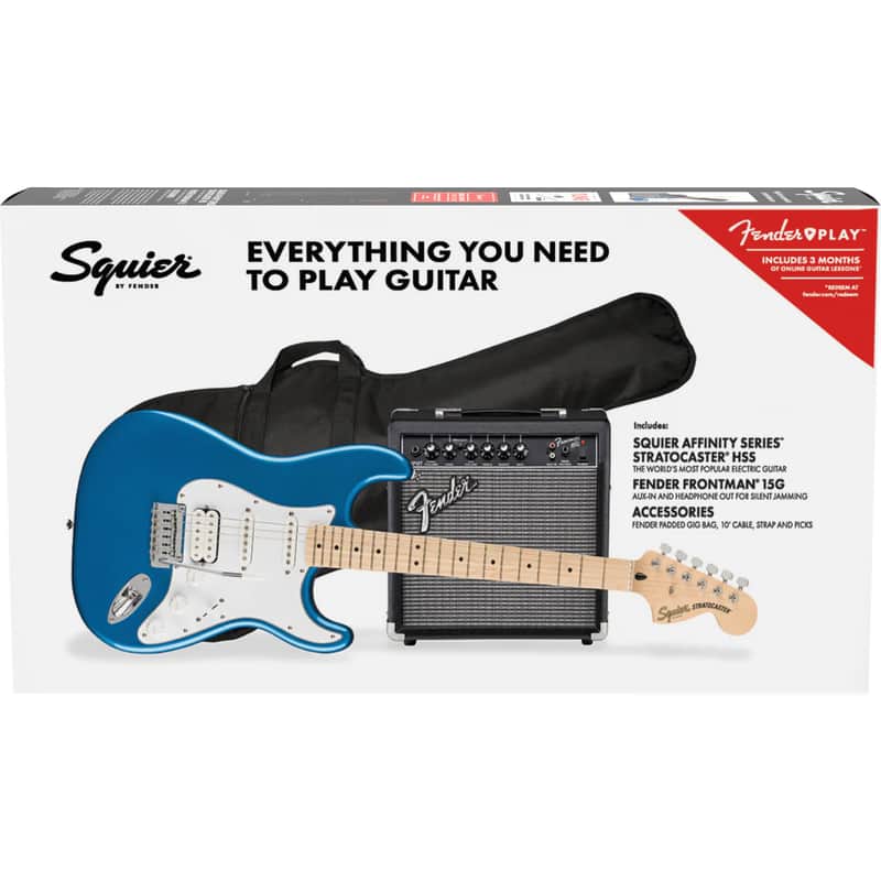 Squier Affinity Stratocaster HSS Pack, Lake Placid Blue image 1