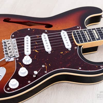 2014 Fender Stratocaster ST/HO/3S Mahogany Semi-Hollow Sunburst w/ DiMarzio Area 61, Japan MIJ image 6