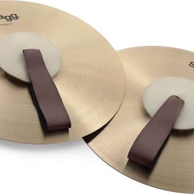 Stagg Pair Of 14" Marching / Concert Cymbals - Orchestral Crash Mash14 image 2