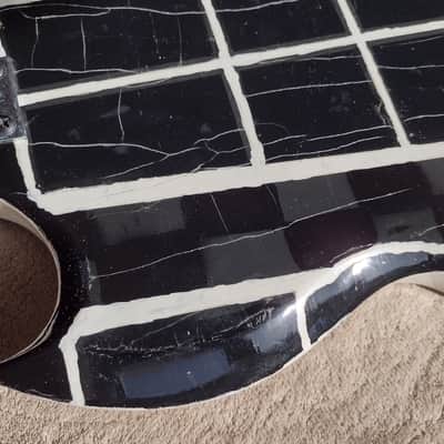Jon's SG-Cruellacaster Black/White/Gold Sparkle with Gold Foil Pickup image 14