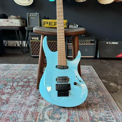 Balaguer Diablo Retro 27-Fret - Select Series - Gloss Cerulean Blue (Floyd Rose) image 8