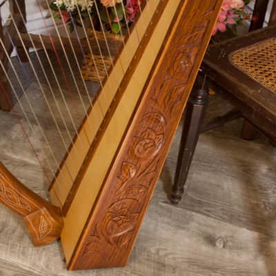 Roosebeck Minstrel 29 String Celtic Harp Chelby Levers Thistle Design image 7