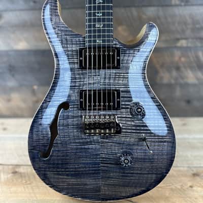 PRS Custom 24 Semi-Hollow Wood Library Flame Maple 10 Top Korina Body/Neck Ebony Fretboard- Charcoal Finish image 1