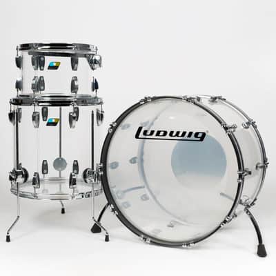 Ludwig Vistalite FAB 3-Piece Shell Pack - 22/16FT/13, Clear image 2