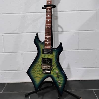 B.C. Rich Warlock 90s-00s - Green-Blue burst image 1