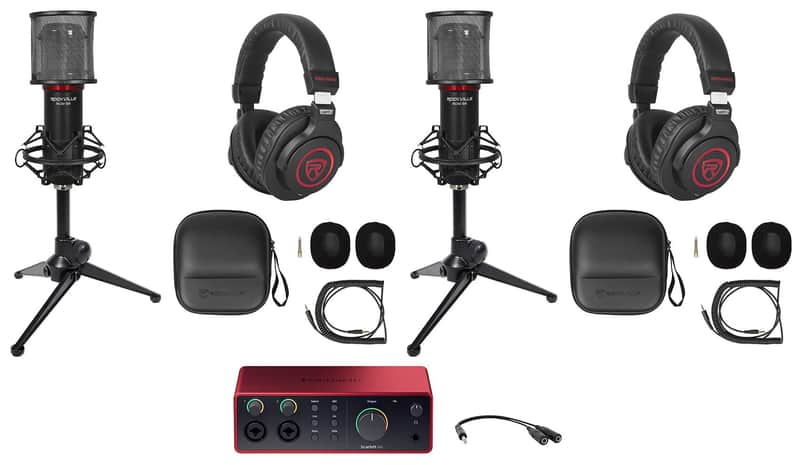 2-Person Podcast Podcasting Recording Bundle w/Scarlett 4i4 4th Gen Interface image 1