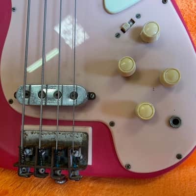 Vintage 1950s 1960s Burns London ‘Custom’ Pink Sonic Bass Guitar Ex. Bill Wyman *Ronnie Lane* image 6