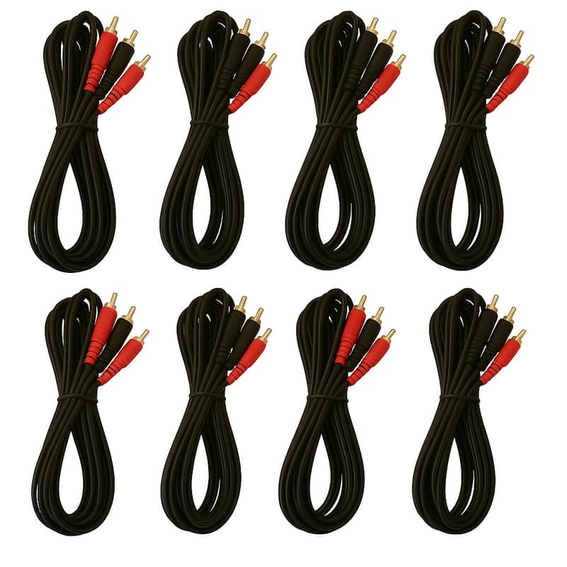 8 Absolute 12' RCA Interconnect Cable Wire Marine Car Amplifier Stereo Home Audio image 1