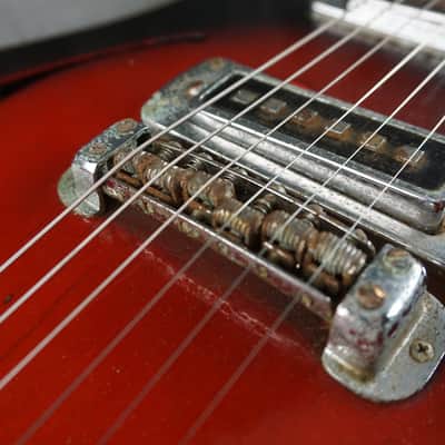 Vintage 1960s Teisco Semi-Hollow Electric Guitar Sunburst MIJ Gold Foil Pickups w/ Case – Refret image 12