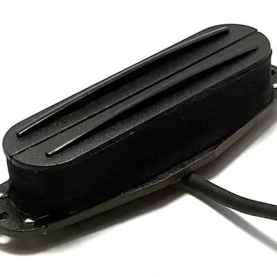 Dragonfire AR5 Strat Sized Humbucker, 1 Qty Position Interchangeable AlNiCo V 4-Wire Rail Pickup ~ Black with Black Rails image 1
