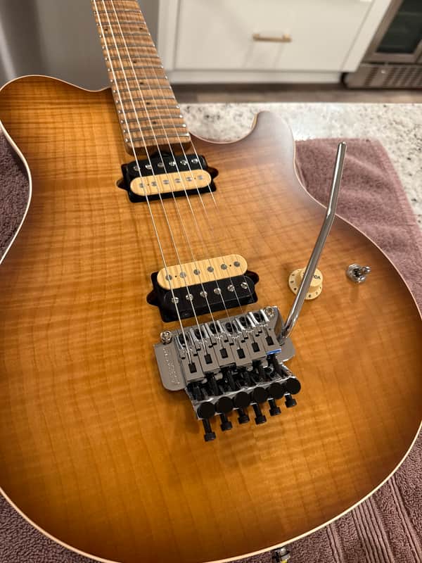 Ernie Ball Music Man Axis HH Tremolo 2022 - Present - Honey Pot Flame image 1